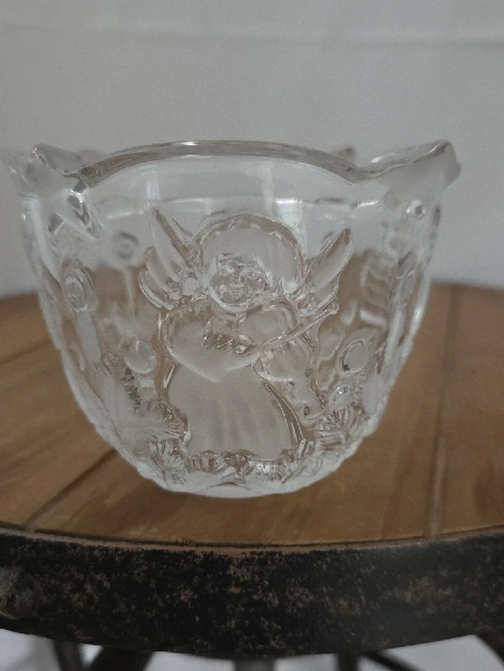 Clear Embossed Glass Candy Dish